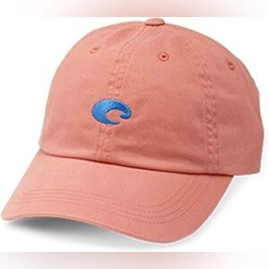 Costa Del Mar Mini Logo Hat Coral FISHING OUTDOORS 100% COTTON BLUE embroidered